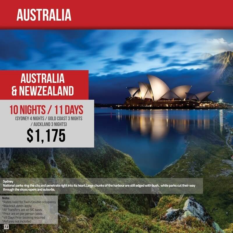 package tour of australia and new zealand