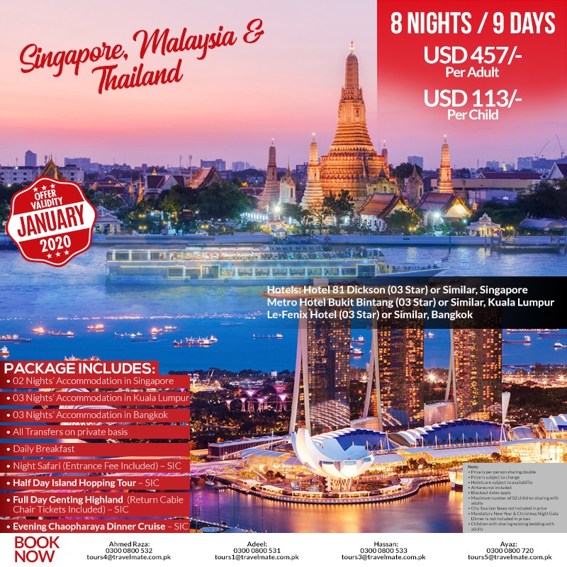 thailand singapore and malaysia tour package